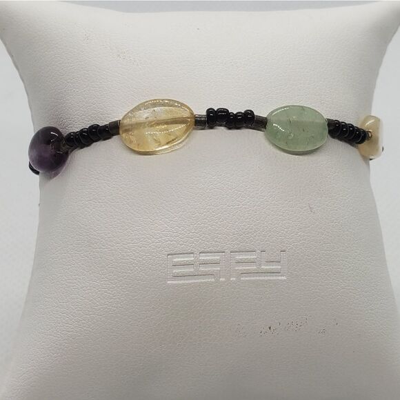 Black & Multicolored Stone Dragonfly Bracelet - Picture 1 of 5